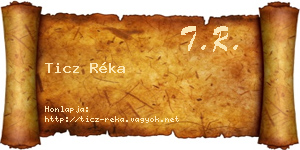 Ticz Réka névjegykártya